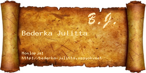 Bederka Julitta névjegykártya